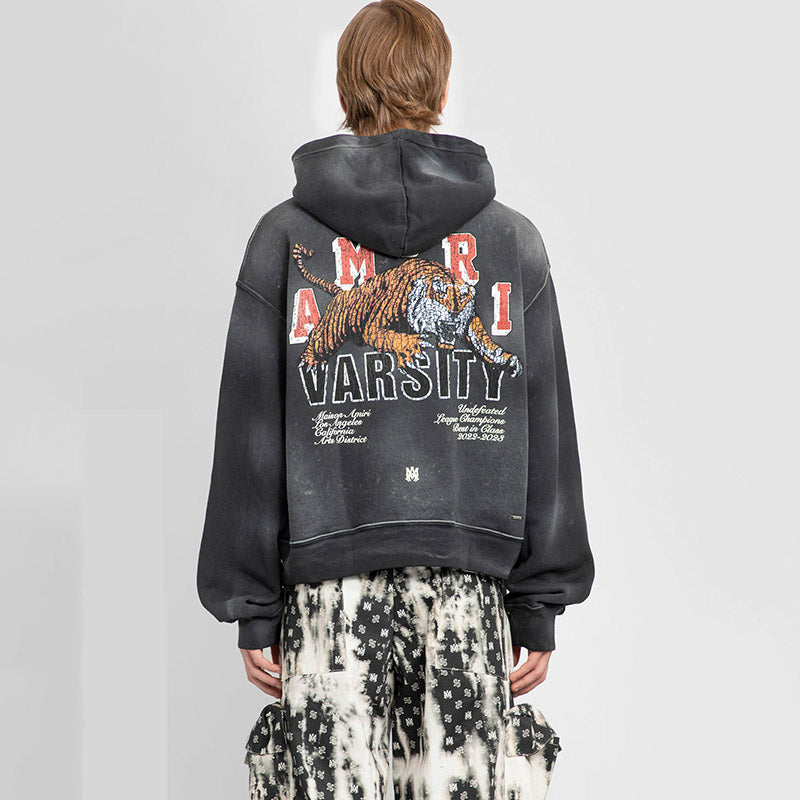 AMRI Vintage Tiger Varsity Hoodie Thickening