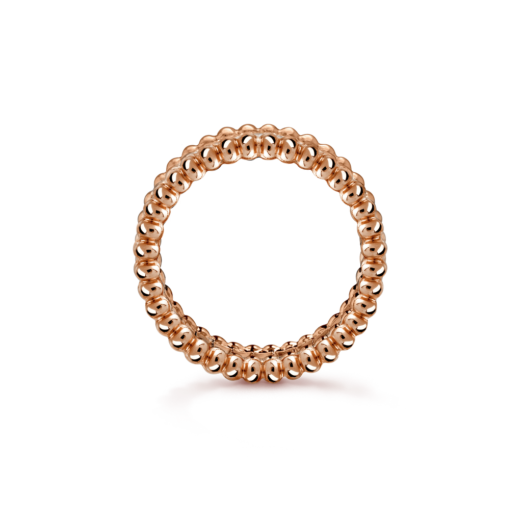 18K Rose Gold Perlée Diamonds Ring