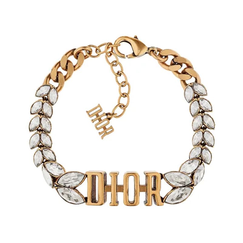 18K CD Revolution Crystals Gold Tone Bracelet
