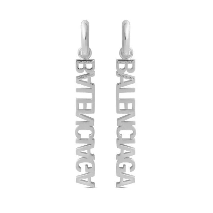 18K BB Typo Mirror Hoop Earrings