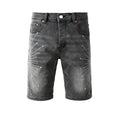 Purple Brand Crystal Diamond Denim Shorts #5094