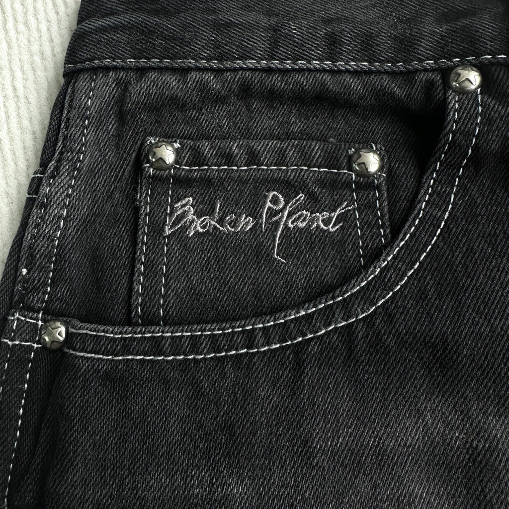 Broken P Denim Jeans Shorts