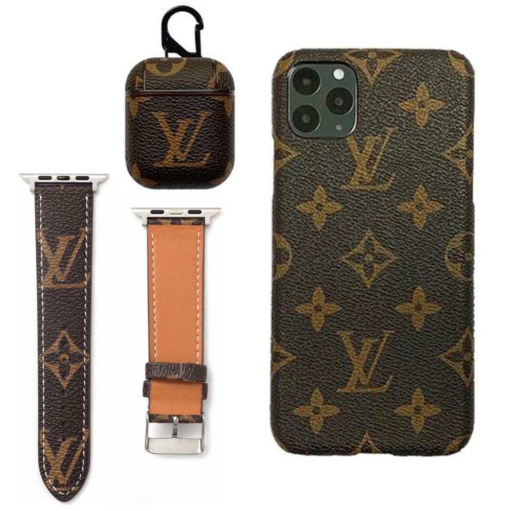 BROWN LV MONOGRAM INSPIRED IPHONE, AIRPOD 1/2 & WATCH BAND
