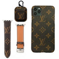 BROWN LV DAMIER EBENE INSPIRED IPHONE, AIRPOD 1/2 & WATCH BAN