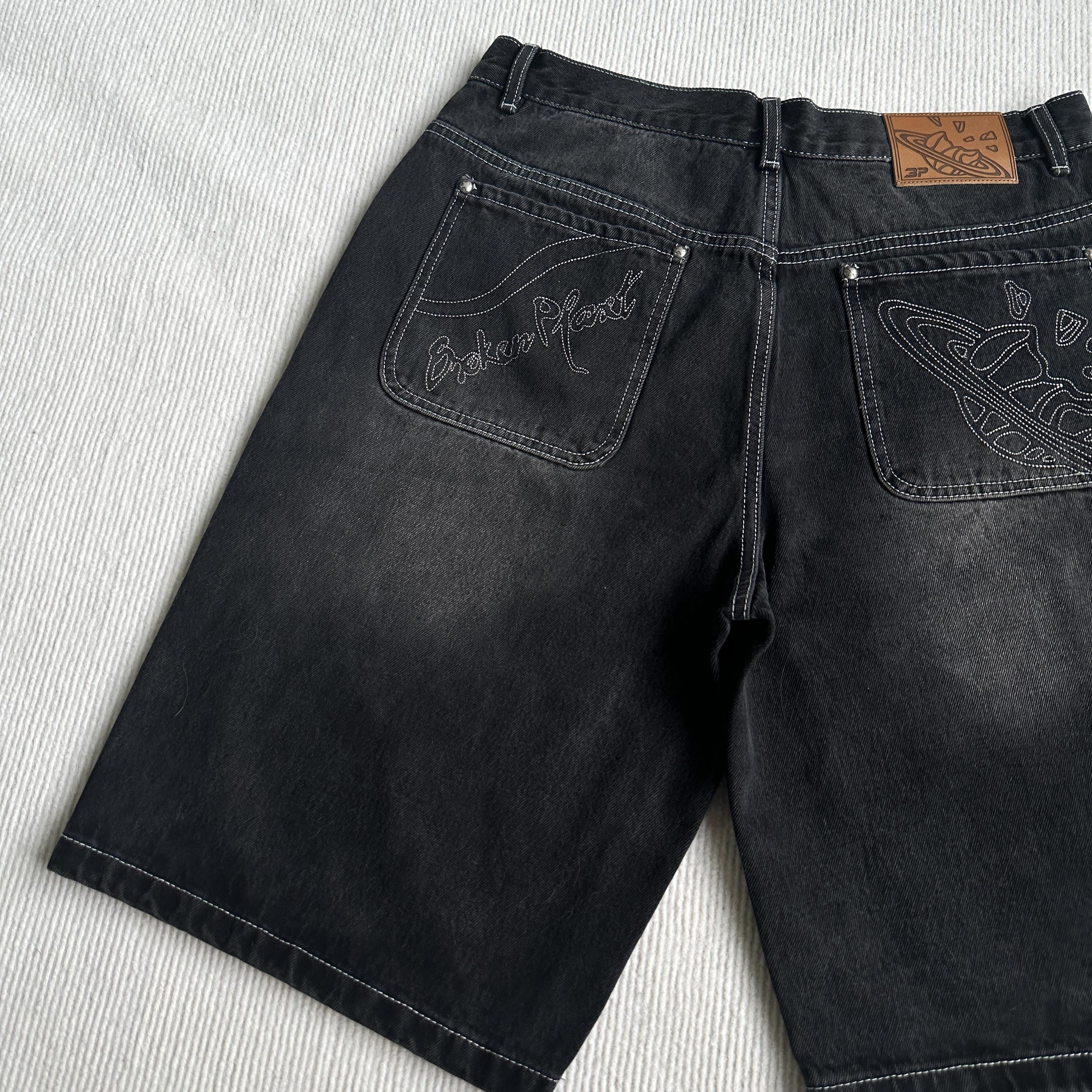 Broken P Denim Jeans Shorts