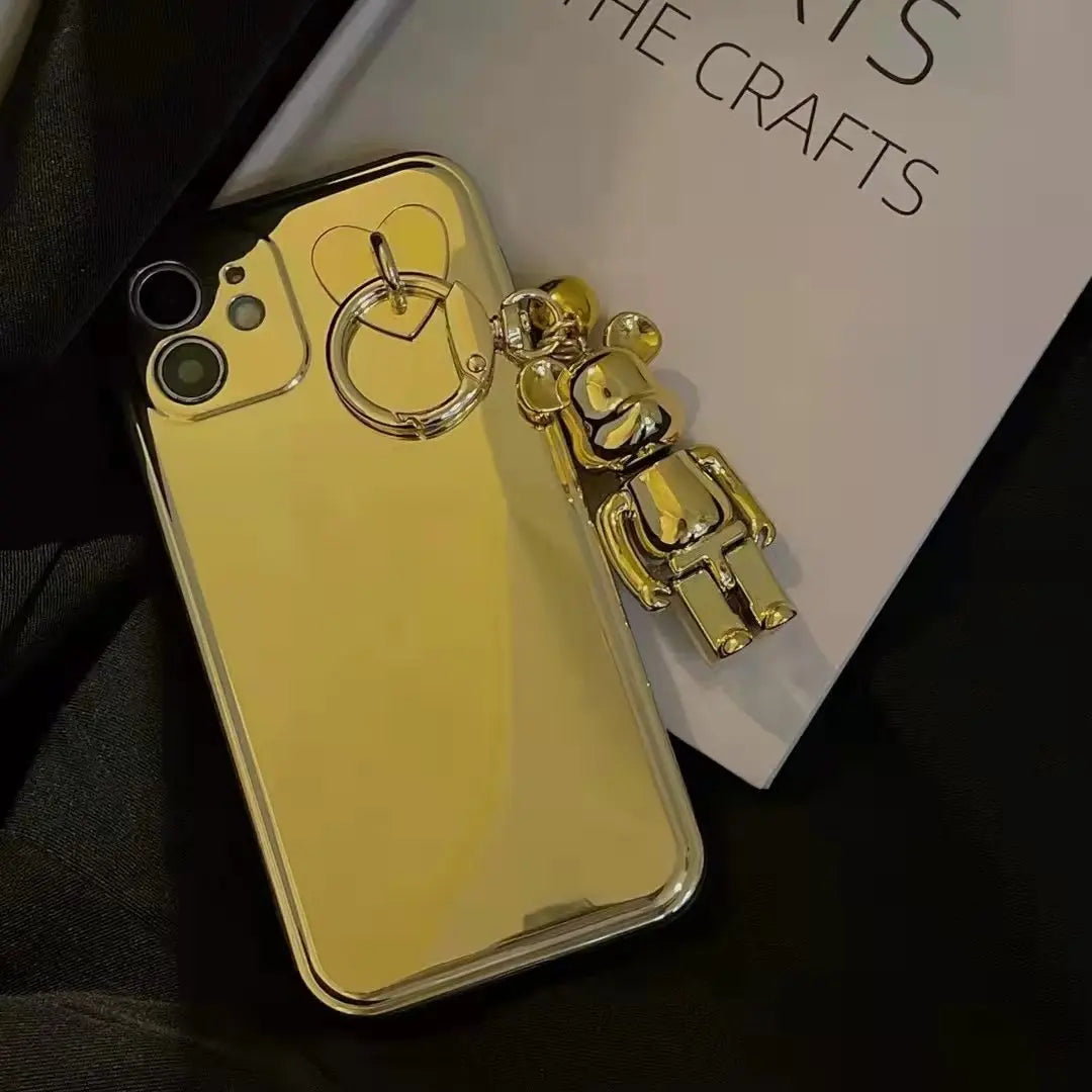 Electroplating Doll Pendant Phone Case for iphone