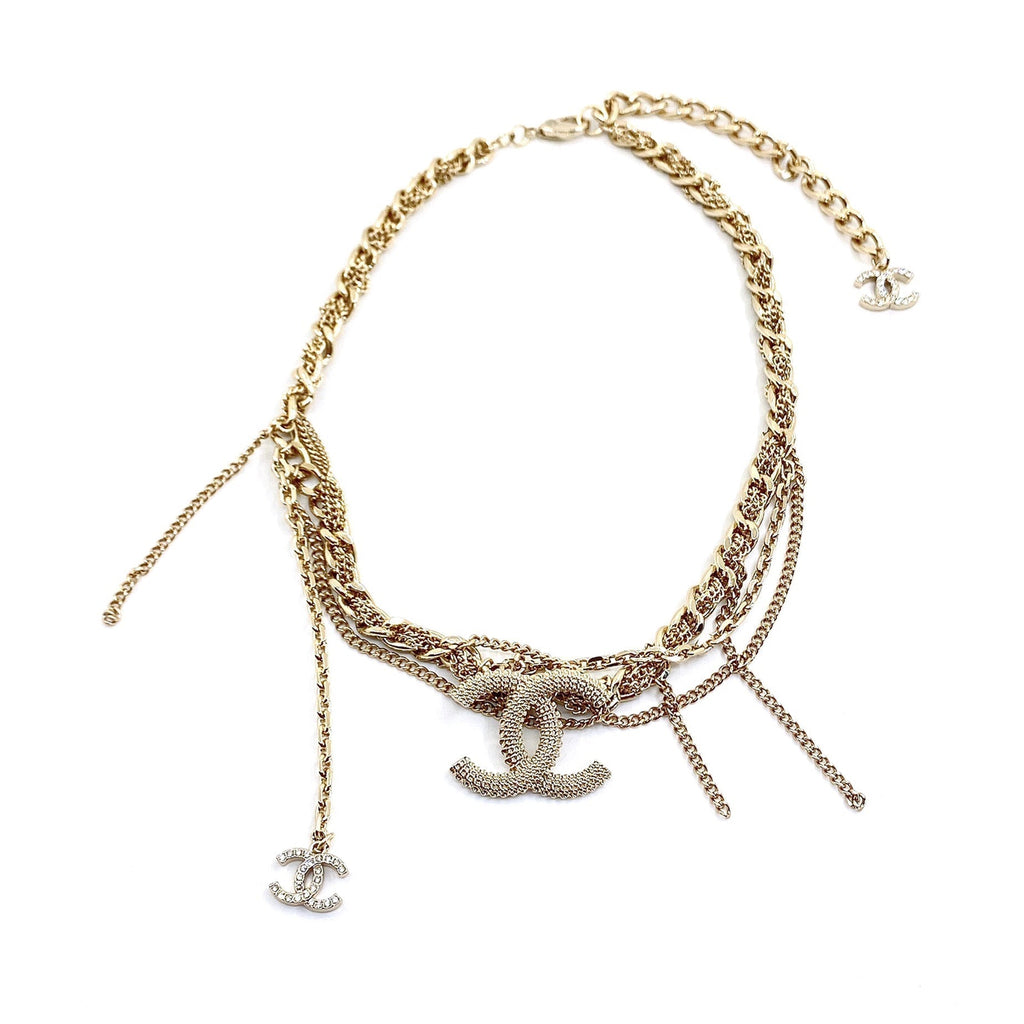 18K CC Crystals Choker Necklace