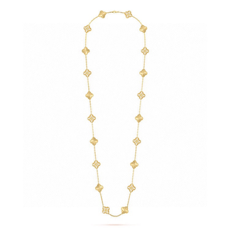 18K Vintage Alhambra 20 Motifs Long Necklace