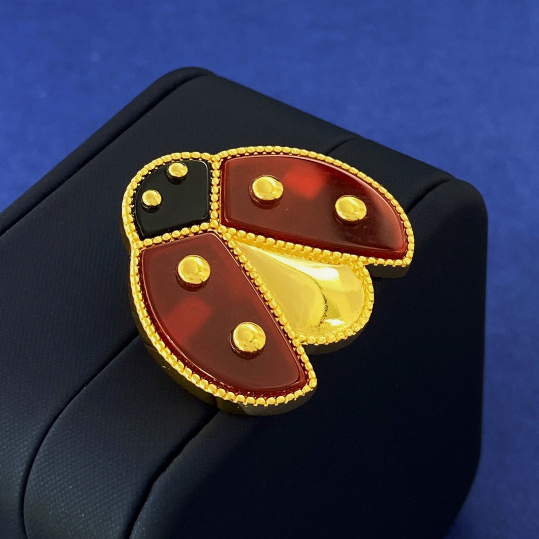 18K Lucky Animals Ladybug Clip Brooch