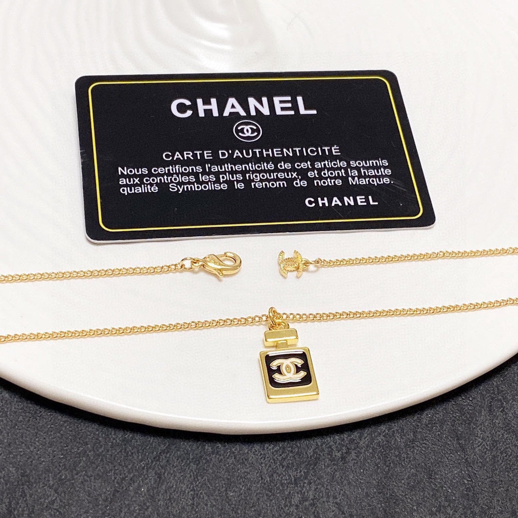 18K CC Perfume Bottle Necklace