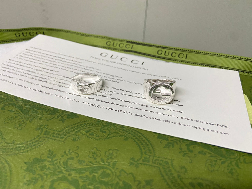 Double G Interlocking G Wide Ring